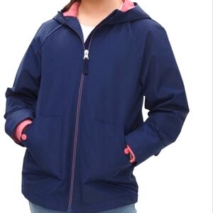 Rokka And Rolla Navy Blue Hooded Jacket with Pink Accents
